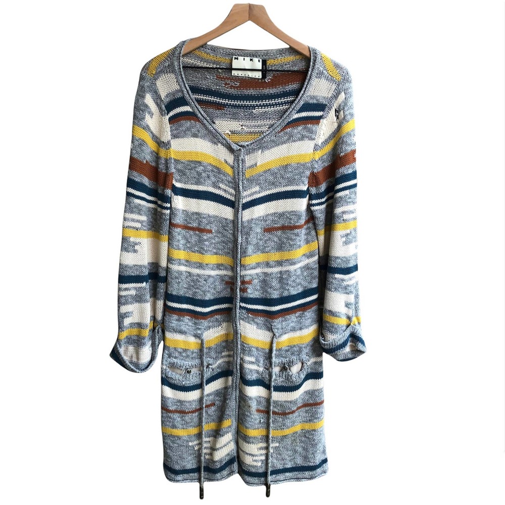Mike Gonzalez Women's Multicolor Long Knit Cardigan Size Medium